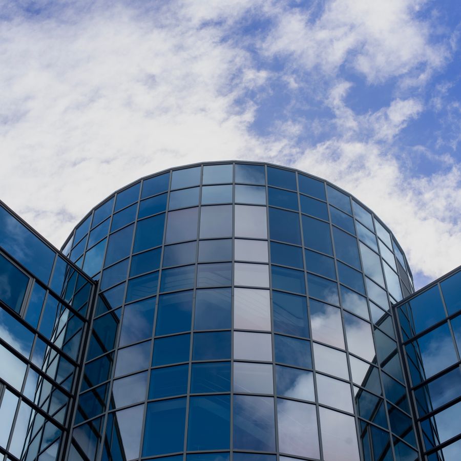 A modern commercial office building